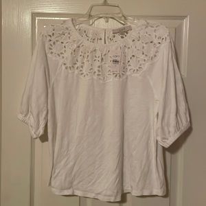 Loft white floral top size S (NWT)